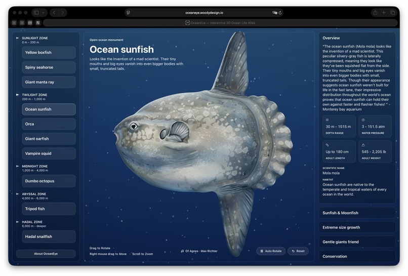 OceanEye - open-source interactive 3D atlas of ocean life – screenshot 4