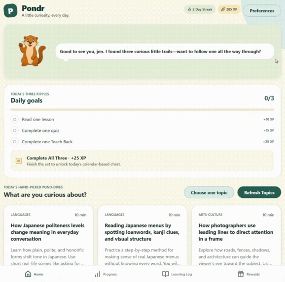 Pondr: Learning App – screenshot 1