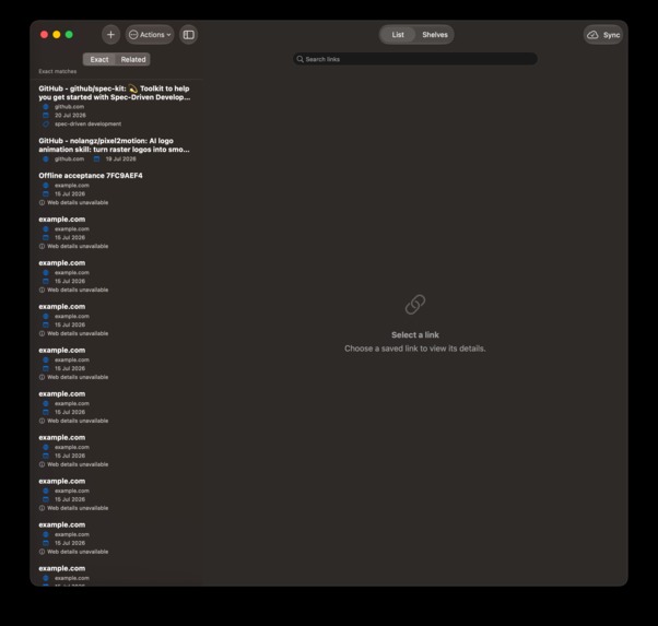 Shelfmark: A private semantic library for the web – screenshot 1