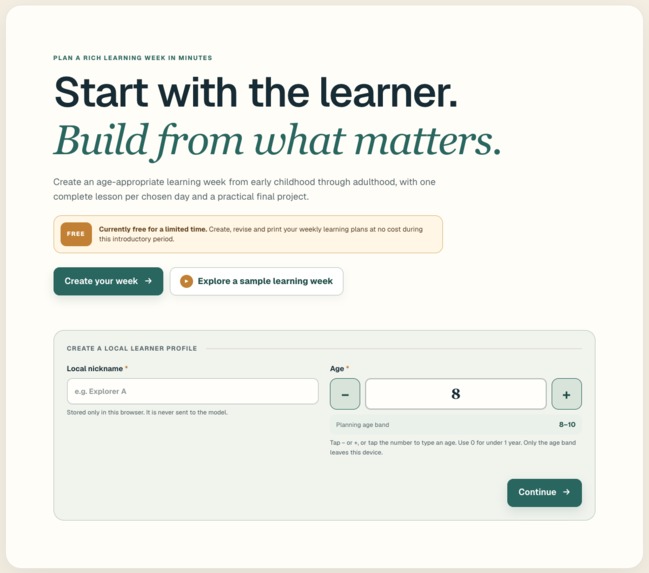 Being Human – Weekly Learning Planner – screenshot 2