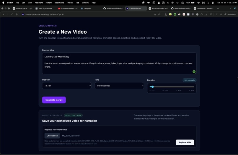 CreatorOps AI – screenshot 1