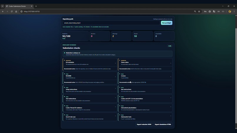 Codex Submission Doctor – screenshot 4