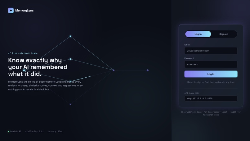MemoryLens — OpenAI Memory Observability – screenshot 1