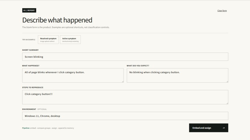 Issue memory – screenshot 2