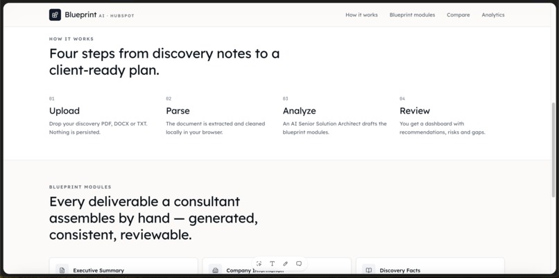 HubSpot Blueprint AI – screenshot 1