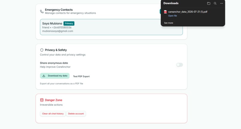 Care Anchor – screenshot 7