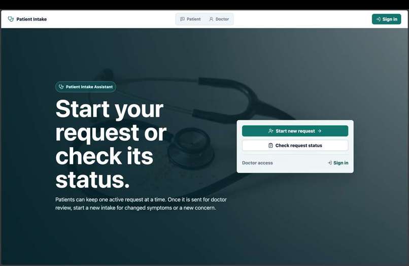 Patient Intake Assistant – screenshot 1