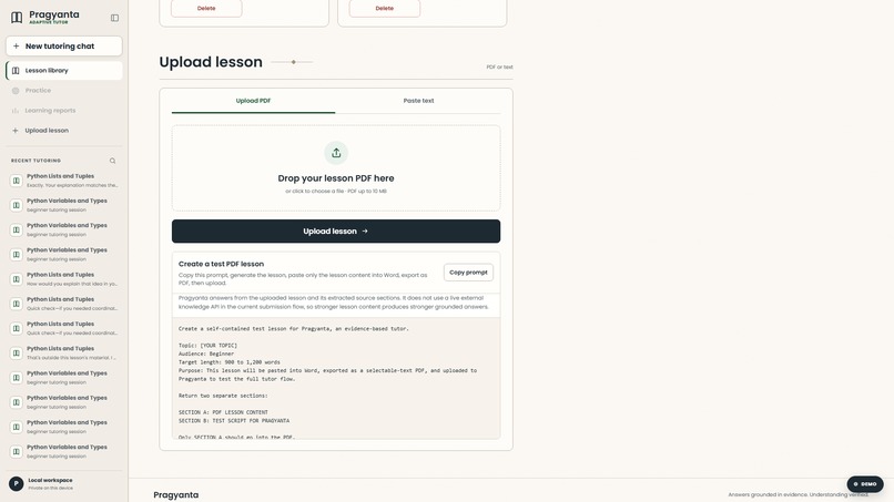 Pragyanta Tutor – Grounded AI Learning with RAG – screenshot 1