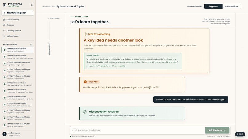 Pragyanta Tutor – Grounded AI Learning with RAG – screenshot 5