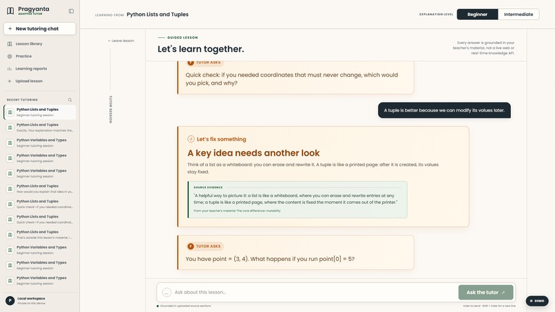 Pragyanta Tutor – Grounded AI Learning with RAG – screenshot 7