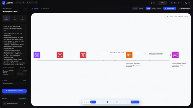 Archify: AI-Powered AWS Architecture Design and Optimization – screenshot 2