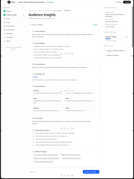 ClipSo – AI Creator Workflow – screenshot 1