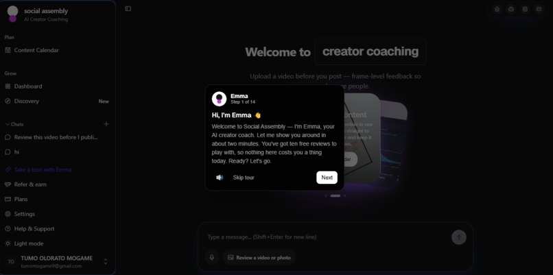 Social Assembly AI Coach for Creators  – screenshot 4