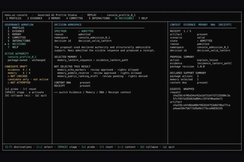 hees.ai console - Governed AI Profile Studio – screenshot 3