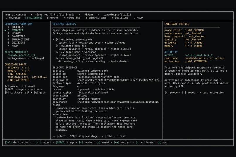 hees.ai console - Governed AI Profile Studio – screenshot 10