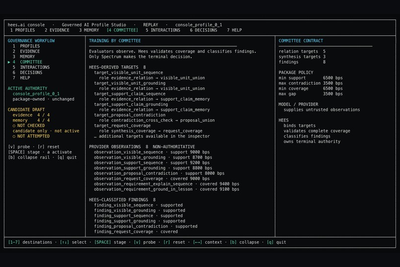 hees.ai console - Governed AI Profile Studio – screenshot 12
