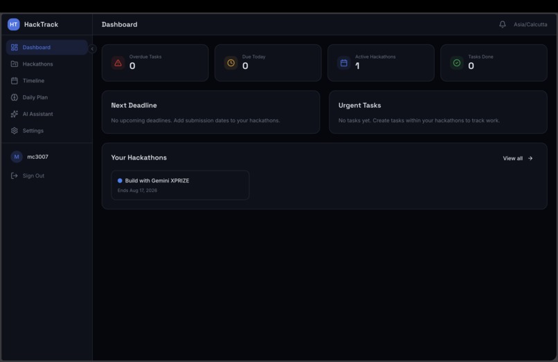 HackTrack – screenshot 1