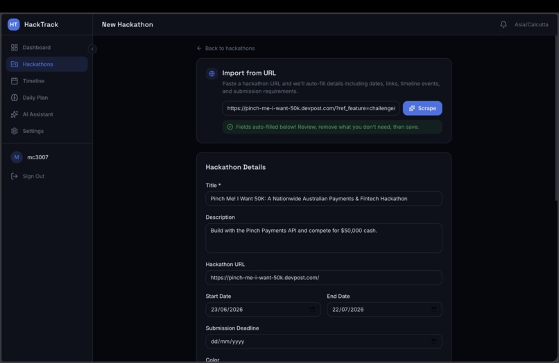 HackTrack – screenshot 3