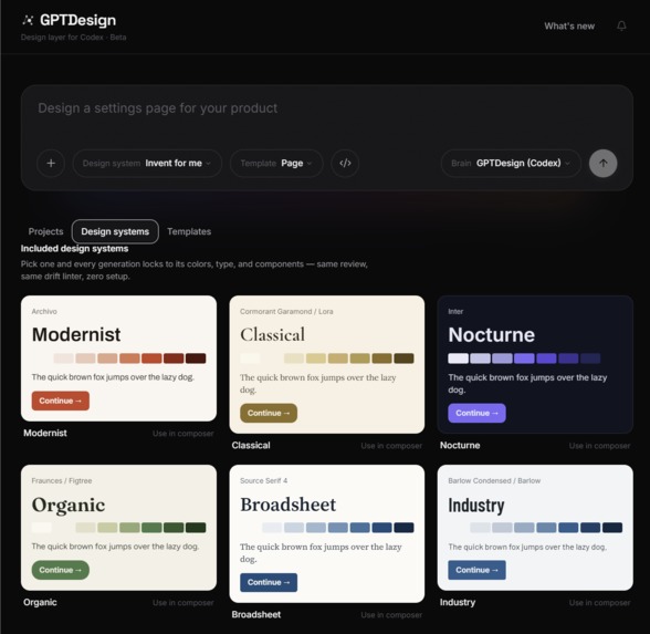 GPTDesign: The Design Layer for Codex – screenshot 6