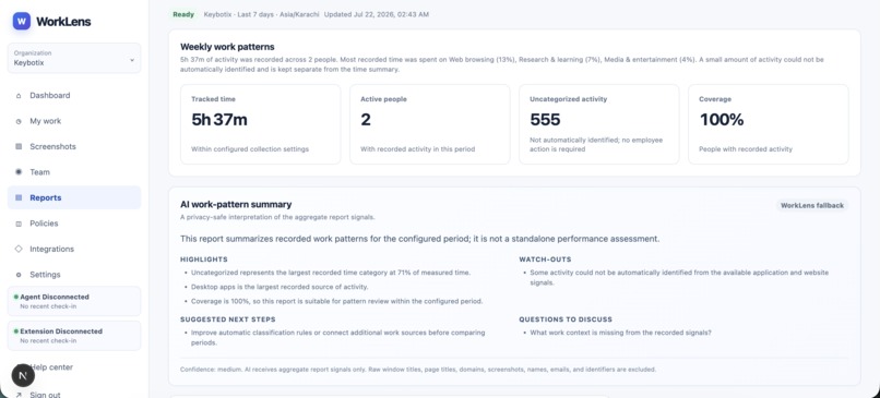 WorkLens – screenshot 2