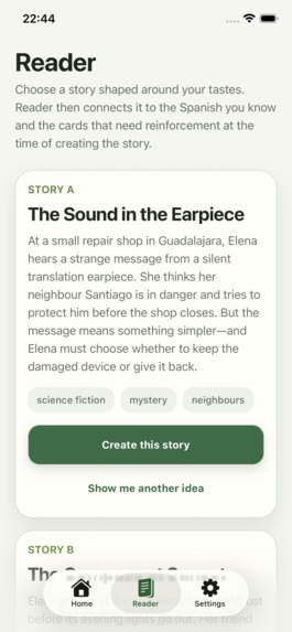 Figtree: Truly Personalised Spanish Input and Vocab Learning – screenshot 3