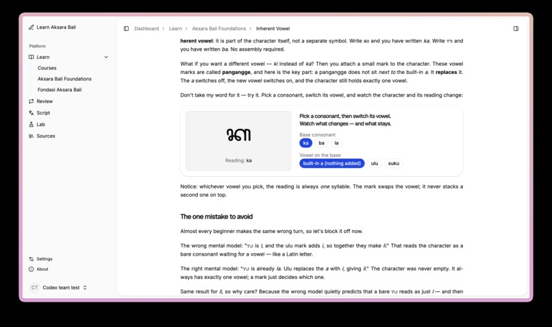 Learn Aksara Bali – screenshot 2