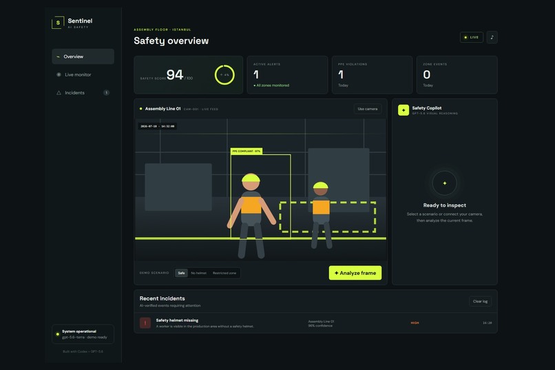 Sentinel AI — Factory Safety Copilot – screenshot 2