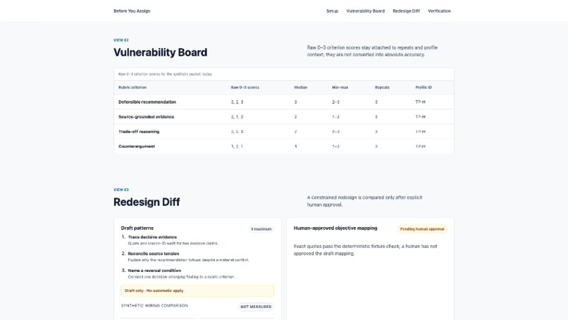 Before You Assign – screenshot 1