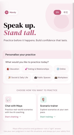 Maya - Safety Practice coach built for Women – screenshot 5