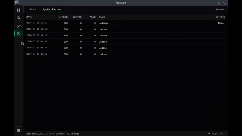 MediaLint – screenshot 1