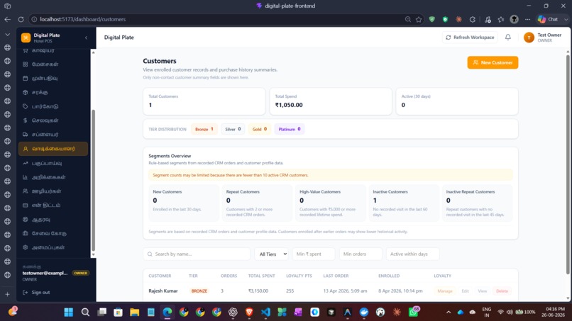 DigitalPlate Restaurant Operations Copilot SaaS  – screenshot 2