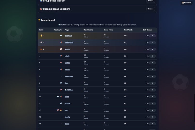 World cup prediction league – screenshot 1