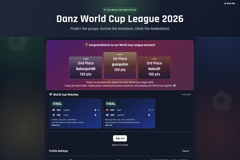 World cup prediction league – screenshot 2