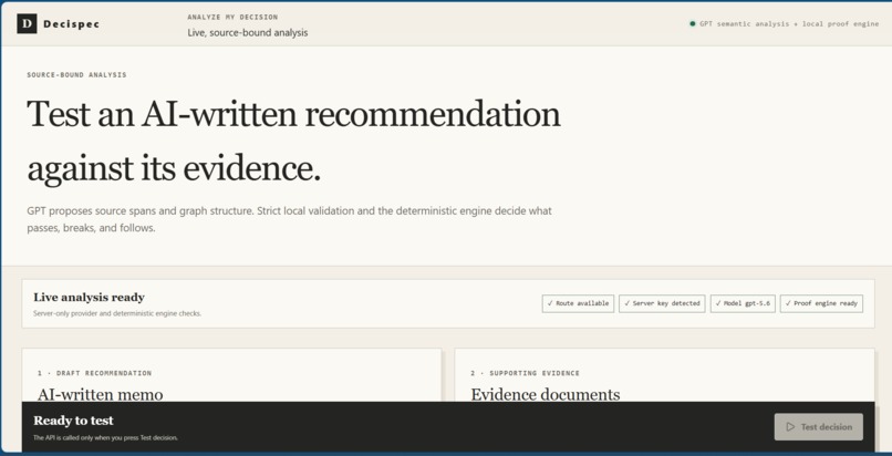 DECISPEC – screenshot 3