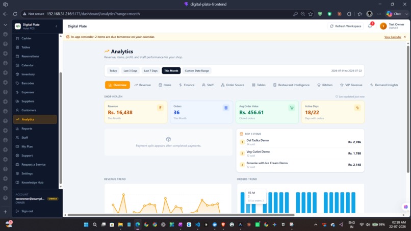 DigitalPlate Restaurant Operations Copilot SaaS  – screenshot 7