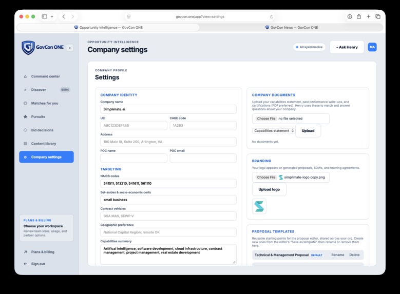 GovCon ONE – screenshot 2