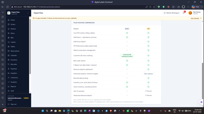 DigitalPlate Restaurant Operations Copilot SaaS  – screenshot 8