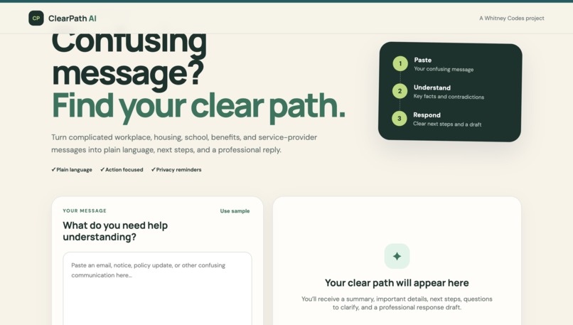 ClearPath AI – screenshot 2