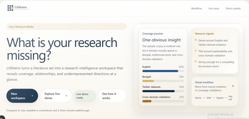 LitMatrix - Evidence-Aware Research Intelligence Platform – screenshot 3