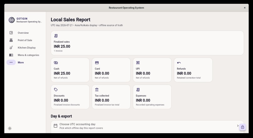 Restaurant Operating System – screenshot 2