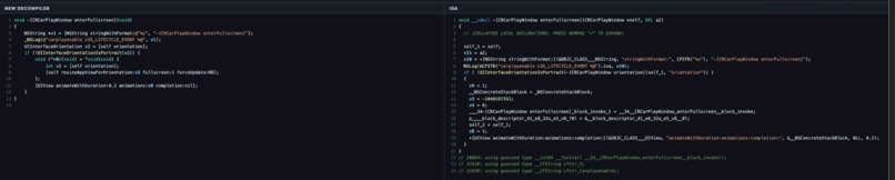 Decompiler for iOS and macOS binaries – screenshot 1