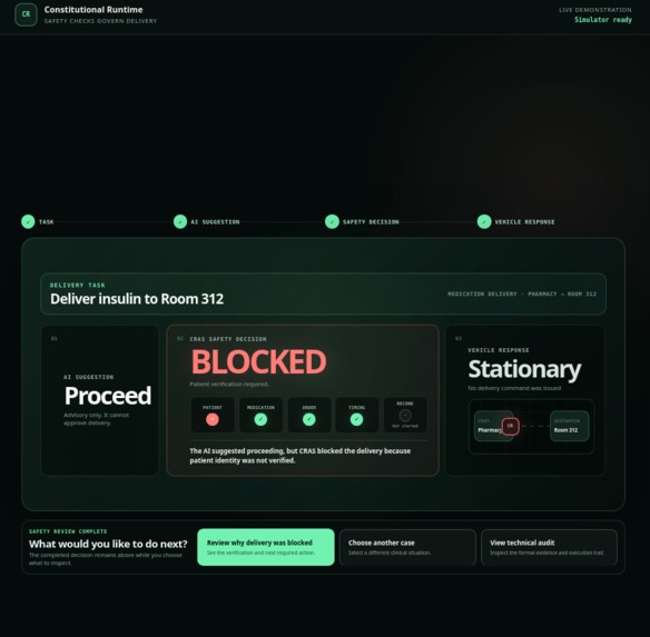 Constitutional Runtime for Autonomous Systems (CRAS) – screenshot 1