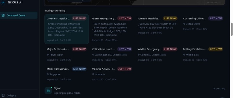 NEXUS AI: Global Intelligence Command Center – screenshot 1