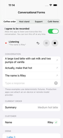 Conversational Forms - A SwiftUI Package to Make Forms Great – screenshot 1
