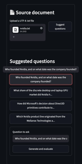 RAG Eval Sidekick – screenshot 1