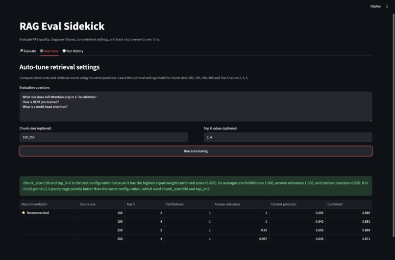 RAG Eval Sidekick – screenshot 4