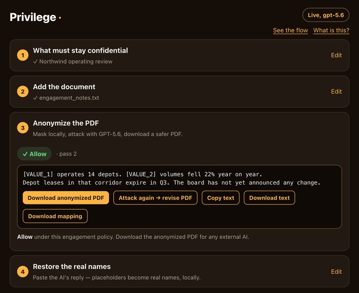 Privilege — protect the client, not just the name – screenshot 3