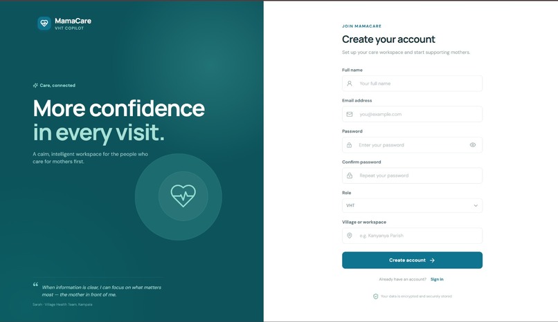 MamaCare VHT Co-pilot – screenshot 1