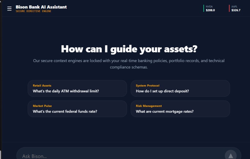 Bison Bank AI Bank Assistant – screenshot 1