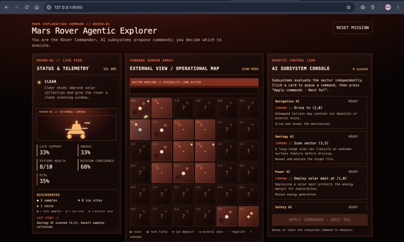 The Mars Rover Agentic Explorer  – screenshot 1